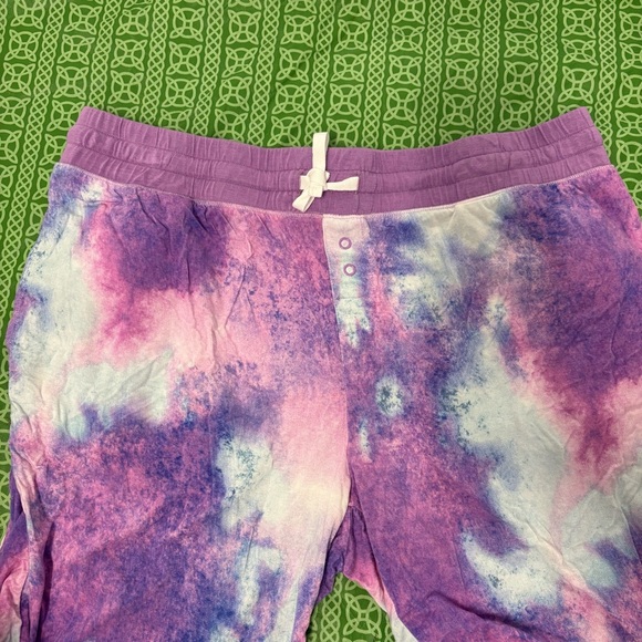 Little Sleepies Pajama Pants-2 pair Womens-LARGE Tidepool and Purple Watercolor - Picture 9 of 14